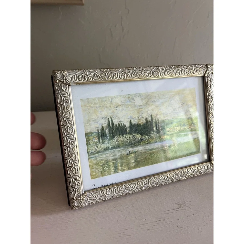 Vintage Photo Picture Frame Ornate Silver Metal Victorian Romantic 5